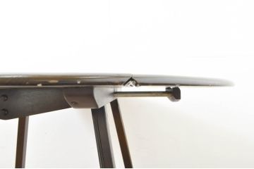 イギリスビンテージ　ERCOL(アーコール)　ニレ材　シンプルなデザインと機能性の良さが魅力的なバタフライダイニングテーブル(バタフライテーブル、ドロップリーフテーブル、エクステンションテーブル、ラウンドテーブル、丸テーブル、2人掛け、4人掛け、ヴィンテージ、英国、北欧)(R-076529)