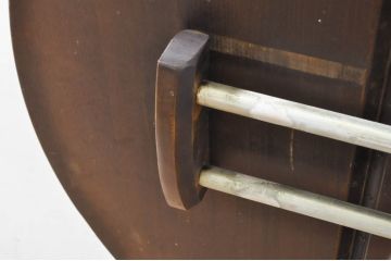 イギリスビンテージ　ERCOL(アーコール)　ニレ材　シンプルなデザインと機能性の良さが魅力的なバタフライダイニングテーブル(バタフライテーブル、ドロップリーフテーブル、エクステンションテーブル、ラウンドテーブル、丸テーブル、2人掛け、4人掛け、ヴィンテージ、英国、北欧)(R-076529)