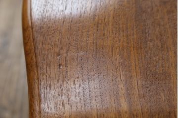 海外ビンテージ　チーク材　美しい彫刻のカービングダイニングチェア(板座チェア、椅子、イス、ヴィンテージ)(R-076530)