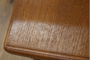 海外ビンテージ　チーク材　美しい彫刻のカービングダイニングチェア(板座チェア、椅子、イス、ヴィンテージ)(R-076530)