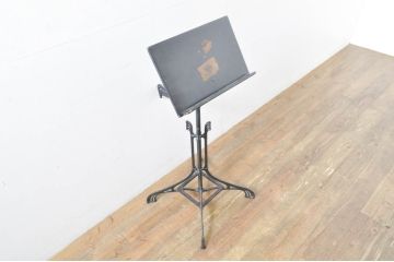 フランスアンティーク　ヨーロピアンな雰囲気漂う譜面台(譜面立、ミュージックスタンド、ブックレスト、書見台、メニュー立て、レシピ台)(R-076532)