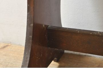和製アンティーク　カバ材　レトロな雰囲気が魅力的なピアノスツール(板座チェア、椅子、イス、花台、飾り台)(R-076538)