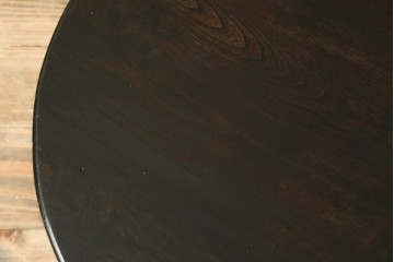 和製アンティーク　栓材　使い込まれた木味が魅力的な丸型ちゃぶ台　(R-076539)