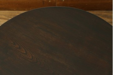 和製アンティーク　栓材　使い込まれた木味が魅力的な丸型ちゃぶ台　(R-076539)