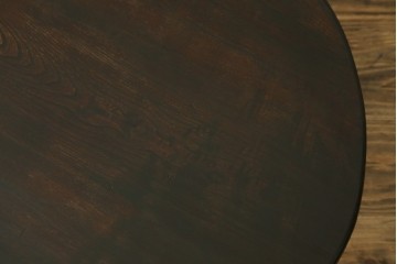和製アンティーク　栓材　使い込まれた木味が魅力的な丸型ちゃぶ台　(R-076539)