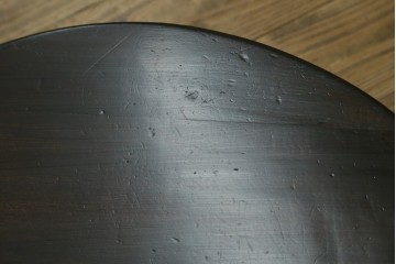 和製アンティーク　栓材　使い込まれた木味が魅力的な丸型ちゃぶ台　(R-076539)