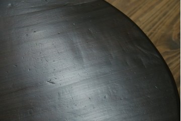 和製アンティーク　栓材　使い込まれた木味が魅力的な丸型ちゃぶ台　(R-076539)