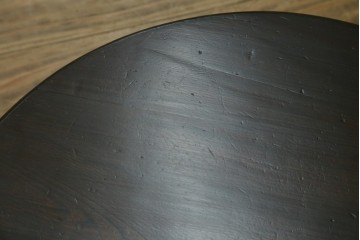 和製アンティーク　栓材　使い込まれた木味が魅力的な丸型ちゃぶ台　(R-076539)