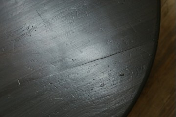 和製アンティーク　栓材　使い込まれた木味が魅力的な丸型ちゃぶ台　(R-076539)