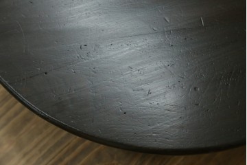 和製アンティーク　栓材　使い込まれた木味が魅力的な丸型ちゃぶ台　(R-076539)