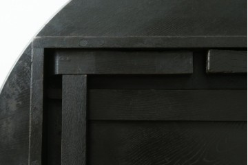 和製アンティーク　栓材　使い込まれた木味が魅力的な丸型ちゃぶ台　(R-076539)
