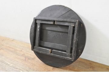 和製アンティーク　栓材　趣のある佇まいが魅力的な丸型ちゃぶ台(折りたたみテーブル、座卓、ローテーブル)(R-076539)