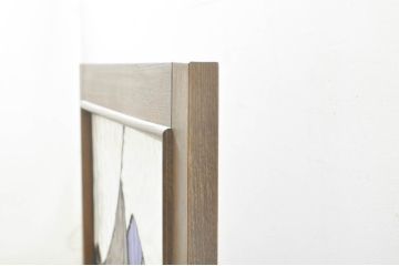 中古　コンテンポラリー風のデザインが目を惹くステンドグラスパーテーション(衝立て、衝い立て、つい立て、間仕切り)(R-076541)