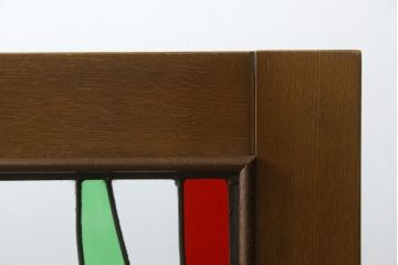 中古　自然の風景を切り取ったデザインに癒されるステンドグラスパーテーション(衝立て、衝い立て、つい立て、間仕切り)(R-076542)
