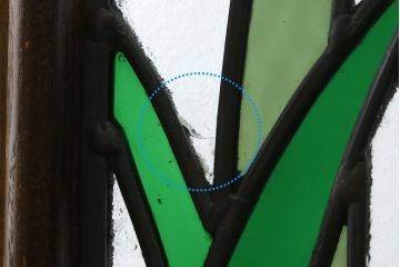 中古　自然の風景を切り取ったデザインに癒されるステンドグラスパーテーション(衝立て、衝い立て、つい立て、間仕切り)(R-076542)
