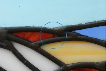中古　自然の風景を切り取ったデザインに癒されるステンドグラスパーテーション(衝立て、衝い立て、つい立て、間仕切り)(R-076542)