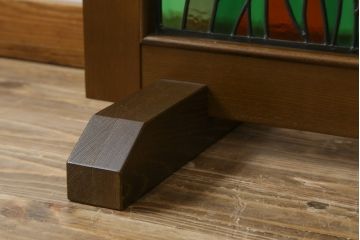 中古　自然の風景を切り取ったデザインに癒されるステンドグラスパーテーション(衝立て、衝い立て、つい立て、間仕切り)(R-076542)