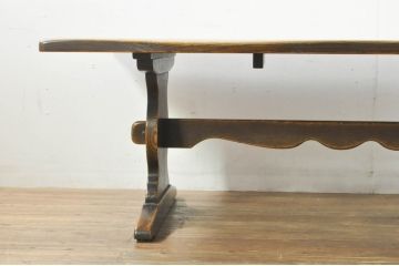 中古　飛騨産業　PROVINCIAL(プロヴィンシャル・プロビンシャル)　使い込まれた風合いが味わい深いダイニングテーブル(4人掛け、6人掛け、食卓、作業台)(R-076548)