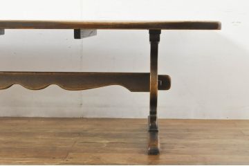 中古　飛騨産業　PROVINCIAL(プロヴィンシャル・プロビンシャル)　使い込まれた風合いが味わい深いダイニングテーブル(4人掛け、6人掛け、食卓、作業台)(R-076548)