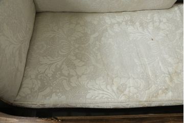 中古　スペイン高級家具　マリネール(MARINER)　ヴェルサーチ(VERSACE)クッション付き　ラグジュアリーな雰囲気あふれるカウチソファ(シェーズロング、2人掛け、長椅子、寝椅子)(定価約207万円)(R-076553)