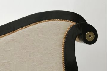 中古　スペイン高級家具　マリネール(MARINER)　ヴェルサーチ(VERSACE)クッション付き　ラグジュアリーな雰囲気あふれるカウチソファ(シェーズロング、2人掛け、長椅子、寝椅子)(定価約207万円)(R-076553)