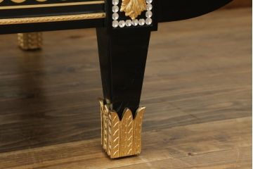 中古　スペイン高級家具　マリネール(MARINER)　ヴェルサーチ(VERSACE)クッション付き　ラグジュアリーな雰囲気あふれるカウチソファ(シェーズロング、2人掛け、長椅子、寝椅子)(定価約207万円)(R-076553)