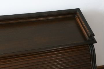 和製アンティーク　最高級品!!　希少な薄型サイズ　古い洋館のロールトップライティングデスク(ライティングビューロー、ワークデスク、簿記机、在宅用、在宅ワーク用)(R-076557)