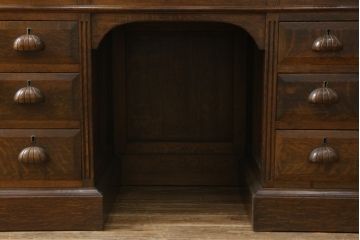 和製アンティーク　最高級品!!　希少な薄型サイズ　古い洋館のロールトップライティングデスク(ライティングビューロー、ワークデスク、簿記机、在宅用、在宅ワーク用)(R-076557)