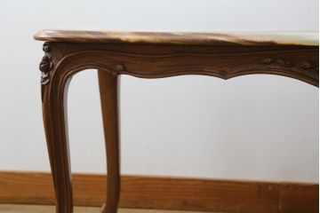 中古　六本木アピス(APIS)取り扱い　イタリア家具　天板大理石　高級感ある佇まいが魅力的なローテーブル(リビングテーブル、センターテーブル、サイドテーブル)(定価約27万円)(R-076558)