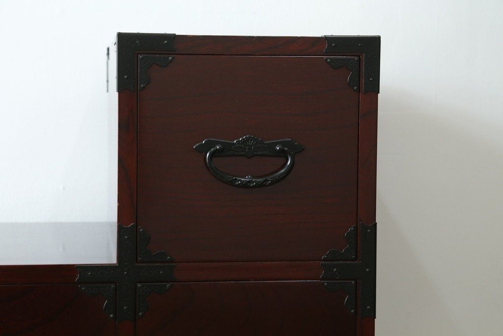中古　美品　田中家具　二本松箪笥　上質な和の雰囲気漂う階段箪笥　定価約41万円　(R-076559)