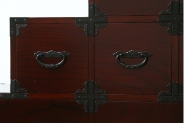中古　美品　田中家具　二本松箪笥　上質な和の雰囲気漂う階段箪笥　定価約41万円　(R-076559)