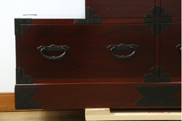 中古　美品　田中家具　二本松箪笥　上質な和の雰囲気漂う階段箪笥　定価約41万円　(R-076559)