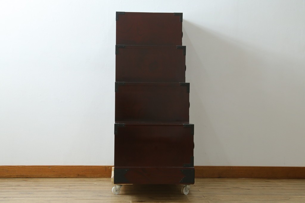 中古　美品　田中家具　二本松箪笥　上質な和の雰囲気漂う階段箪笥　定価約41万円　(R-076559)