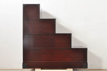 中古　美品　田中家具　二本松箪笥　上質な和の雰囲気漂う階段箪笥(収納箪笥、整理箪笥、和タンス、引き出し)(定価約41万円)(R-076559)
