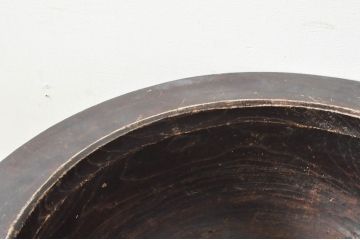 和製アンティーク　欅(ケヤキ)材　使い込まれた風合いが趣溢れる臼と杵のセット(ウス、うす、きね、ディスプレイ、DIY)(R-076563)