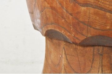 和製アンティーク　欅(ケヤキ)材　立派な杢目と使い込まれた風合いが趣溢れる臼と杵のセット(ウス、うす、きね、ディスプレイ、DIY)(R-076564)