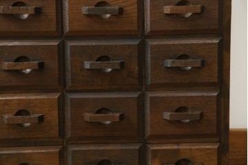 和製ヴィンテージ　引き出し20杯　使い込まれた風合いが味わい深い薬箪笥　(R-076566)