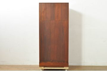 中古　美品　秋田県　川連漆器伝統工芸　がんこ箪笥　美しい木目が魅力的な縦型衣装箪笥(収納箪笥、整理箪笥、和箪笥、引き出し、チェスト)(R-076573)