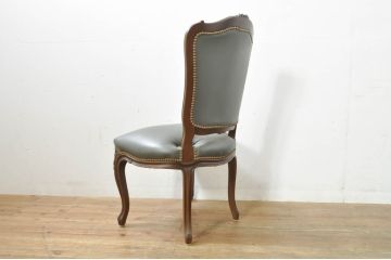 中古　カリモク家具(karimoku)　domani(ドマーニ)　Louis(ルイ)XVシリーズ　本革(レザー)　シックでクラシカルな雰囲気漂うダイニングチェア4脚セット(椅子、イス)(定価4脚で約200万円)(R-076576)