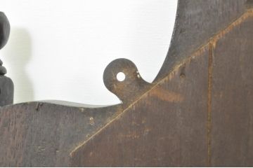 イギリスアンティーク　オーク材　特徴あるデザインが目を惹くウォールミラー(壁掛け鏡、店舗什器、英国)(R-076581)