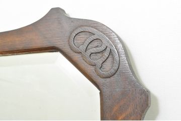 イギリスアンティーク　オーク材　深みのある木の色合いが魅力的なウォールミラー(壁掛け鏡、店舗什器、英国)(R-076582)