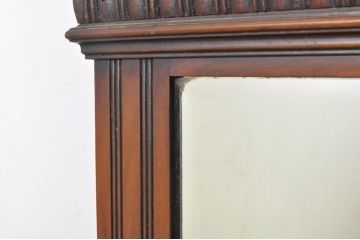 イギリスアンティーク　マホガニー材　豪華なフレームが目を惹くウォールミラー(壁掛け鏡、店舗什器、英国)(R-076584)