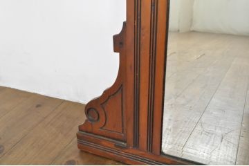 イギリスアンティーク　マホガニー材　豪華なフレームが目を惹くウォールミラー(壁掛け鏡、店舗什器、英国)(R-076584)