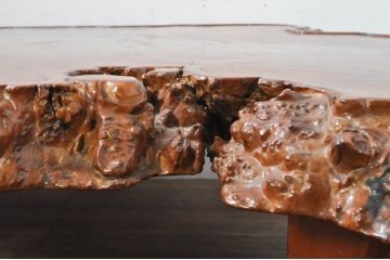 和製ビンテージ　大振り!!　極厚天板!　自然な木の質感そのままで存在感抜群の1枚板座卓(センターテーブル、ローテーブル、ヴィンテージ、一枚板)(R-076585)