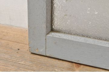 アンティーク建具　ペイント仕上げ限定　ダイヤガラス入り　横桟ペイントガラス窓2枚セット(引き戸、ガラス戸)(R-076586)