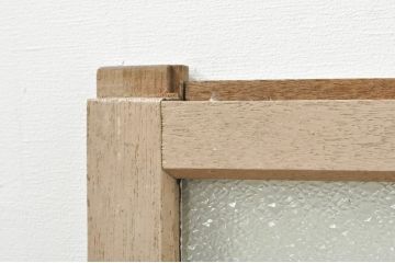 アンティーク建具　ペイント仕上げ限定　ダイヤガラス入り　横桟ペイントガラス窓2枚セット(引き戸、ガラス戸)(R-076587)