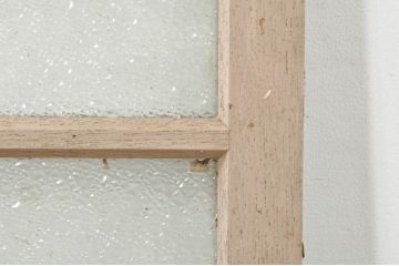 アンティーク建具　ペイント仕上げ限定　ダイヤガラス入り　横桟ペイントガラス窓2枚セット(引き戸、ガラス戸)(R-076587)
