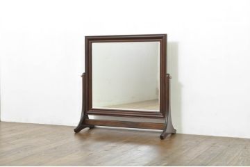 中古　松本民芸家具　シックな佇まいが魅力的なA型置き鏡(卓上ミラー、スタンドミラー)(定価約14万3千円)(R-076589)