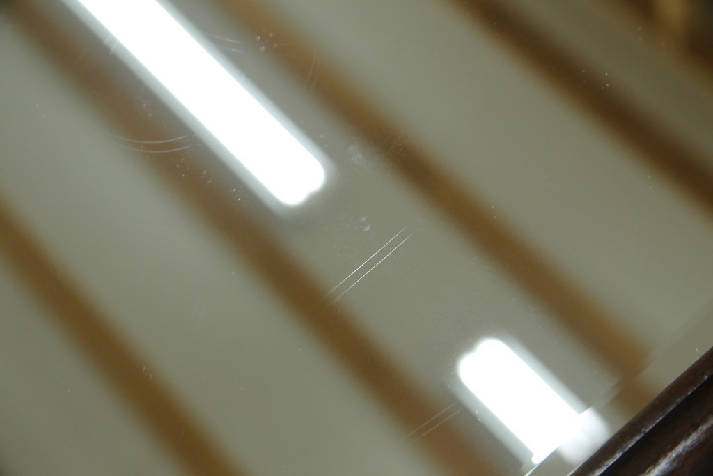 中古　松本民芸家具　シックな佇まいが魅力的なA型置き鏡　定価約14万3千円　(R-076589)