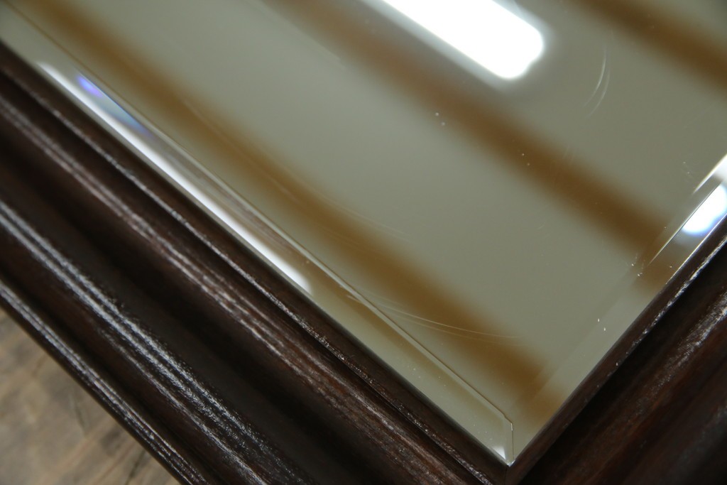 中古　松本民芸家具　シックな佇まいが魅力的なA型置き鏡　定価約14万3千円　(R-076589)